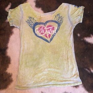 Sinful Buckle tshirt medium lime green sexy 💚